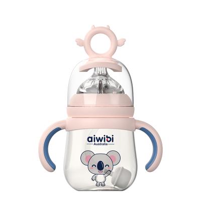 BPA-FREE Baby Feeding Bottle with Flexible Straw Design Allow 360° Drinking 180ml