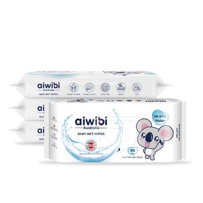99.91% Pure Water Premium Baby Wet Wipes 60 Pcs