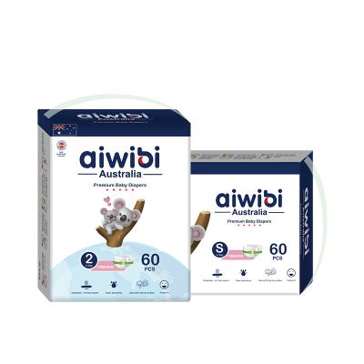 Disposable Breathable Baby Diapers With Elastic Waistband